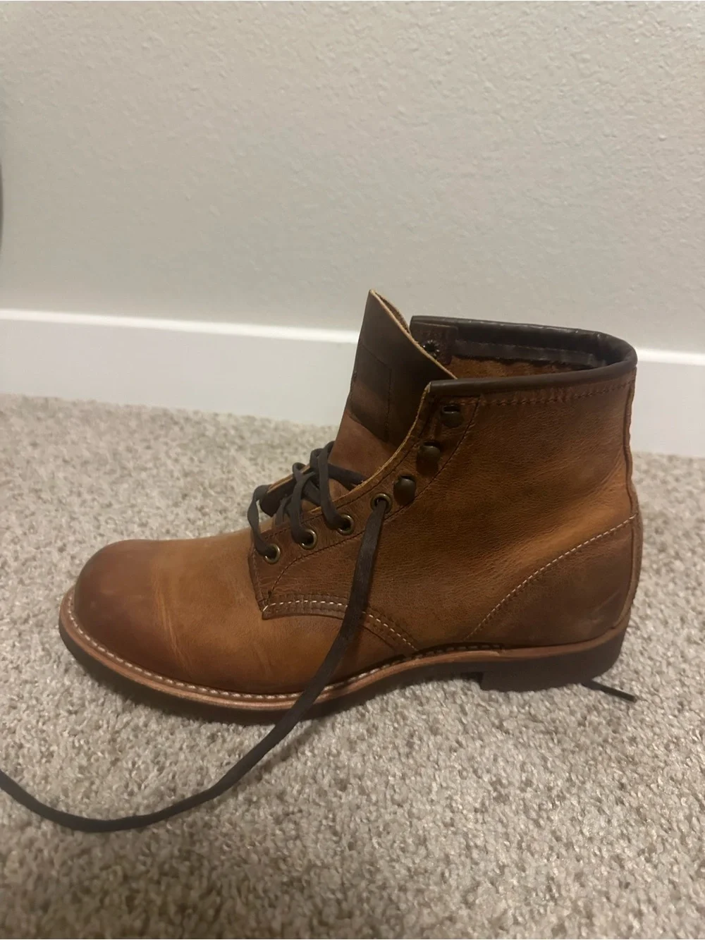 Red Wing Shoes Tan/Brown Leather Lace-Up Work Boots